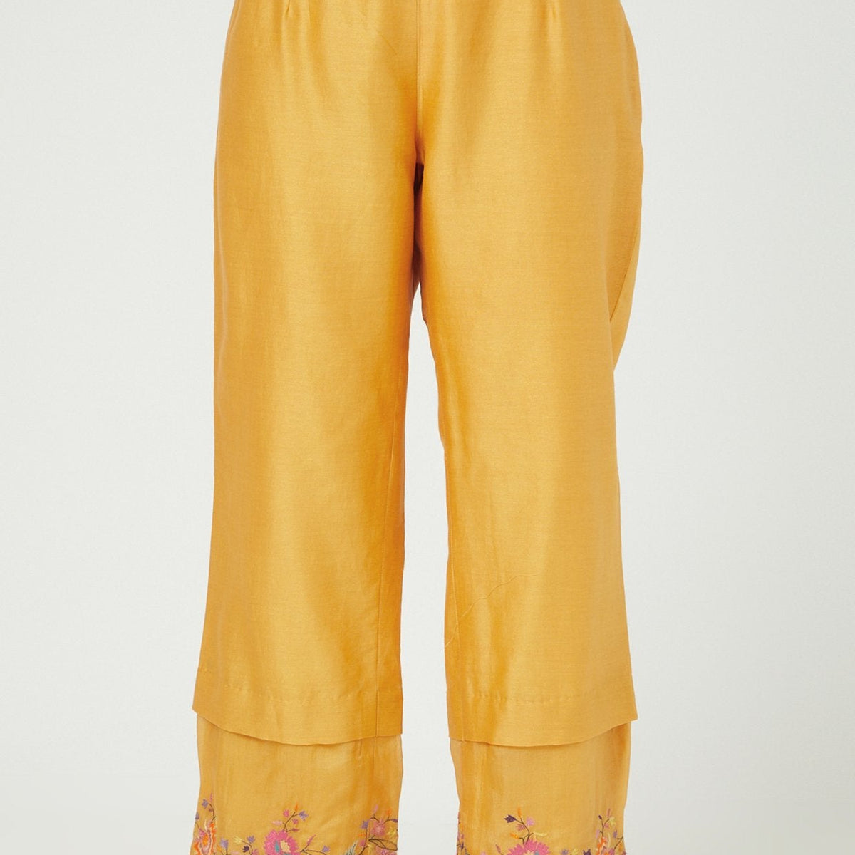 Embroidered Neck Mustard Colour Kurta Set main image 1