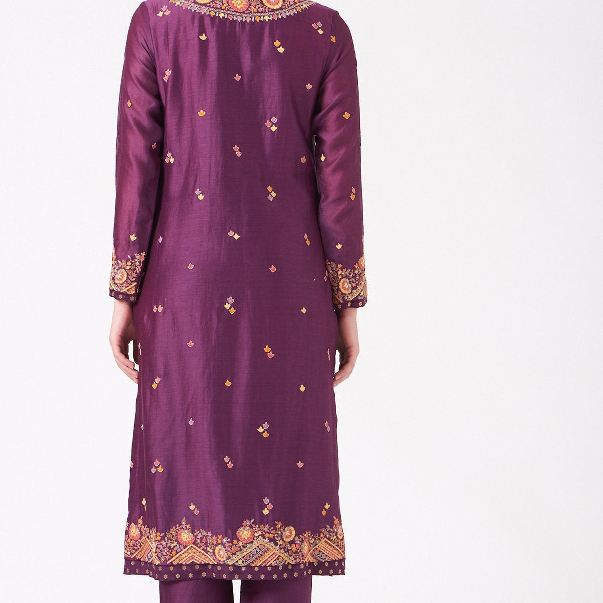Elegant Purple Printed Girls Kurta Set with Trouser & Dupatta – Embroidered 3 Piece Outfit