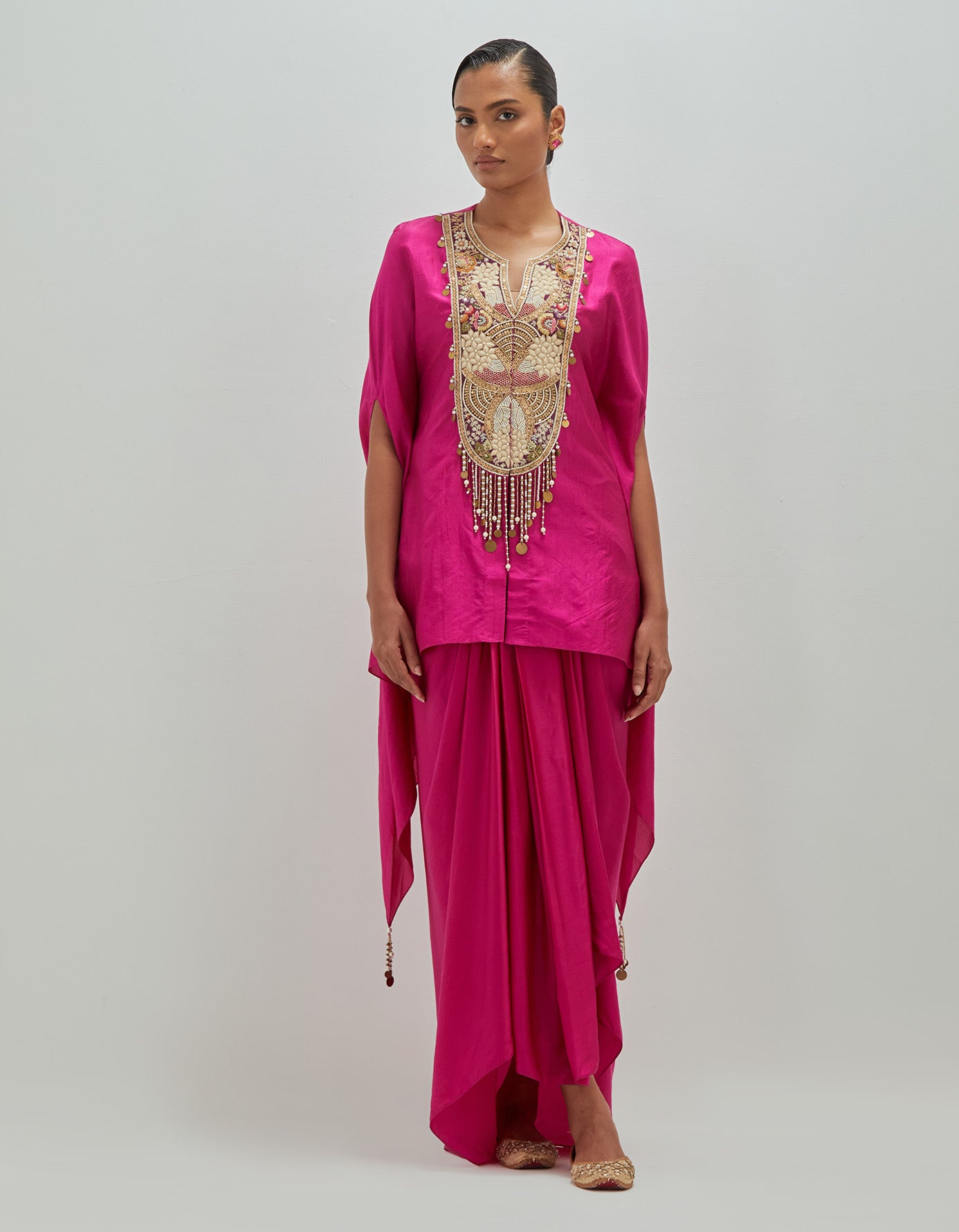 Festive  Pret Brocade  Asymetrical Kurta With Dhoti.