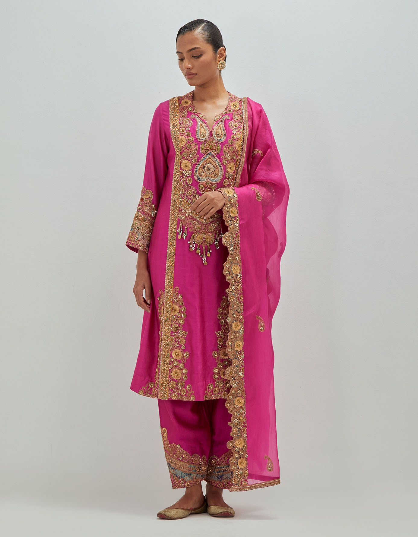 Marodi A - line Kurta with Pants and dupatta