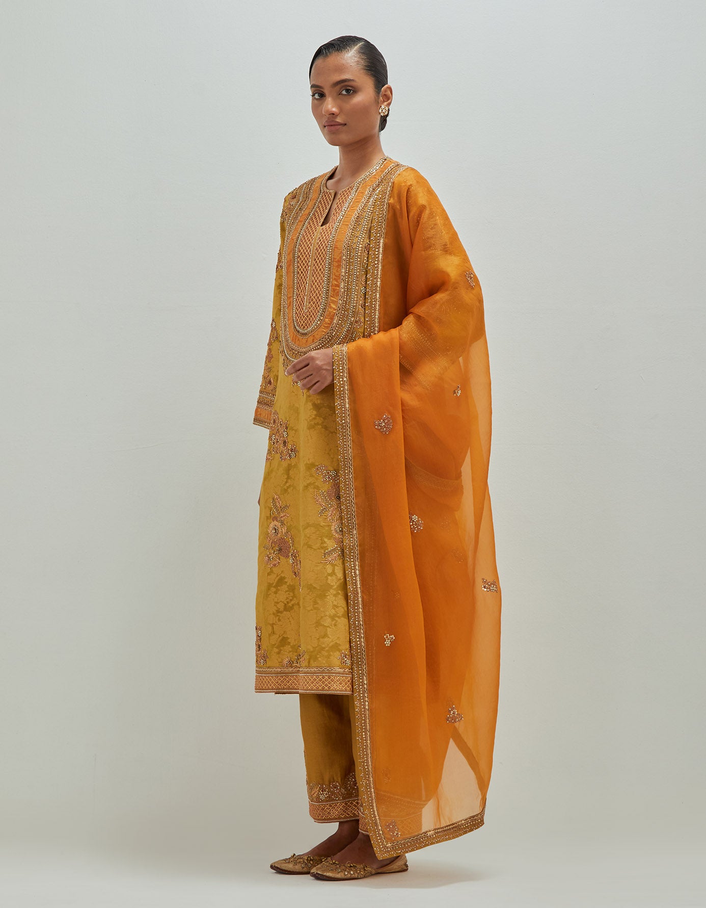 A- Line Brocade kurta set
