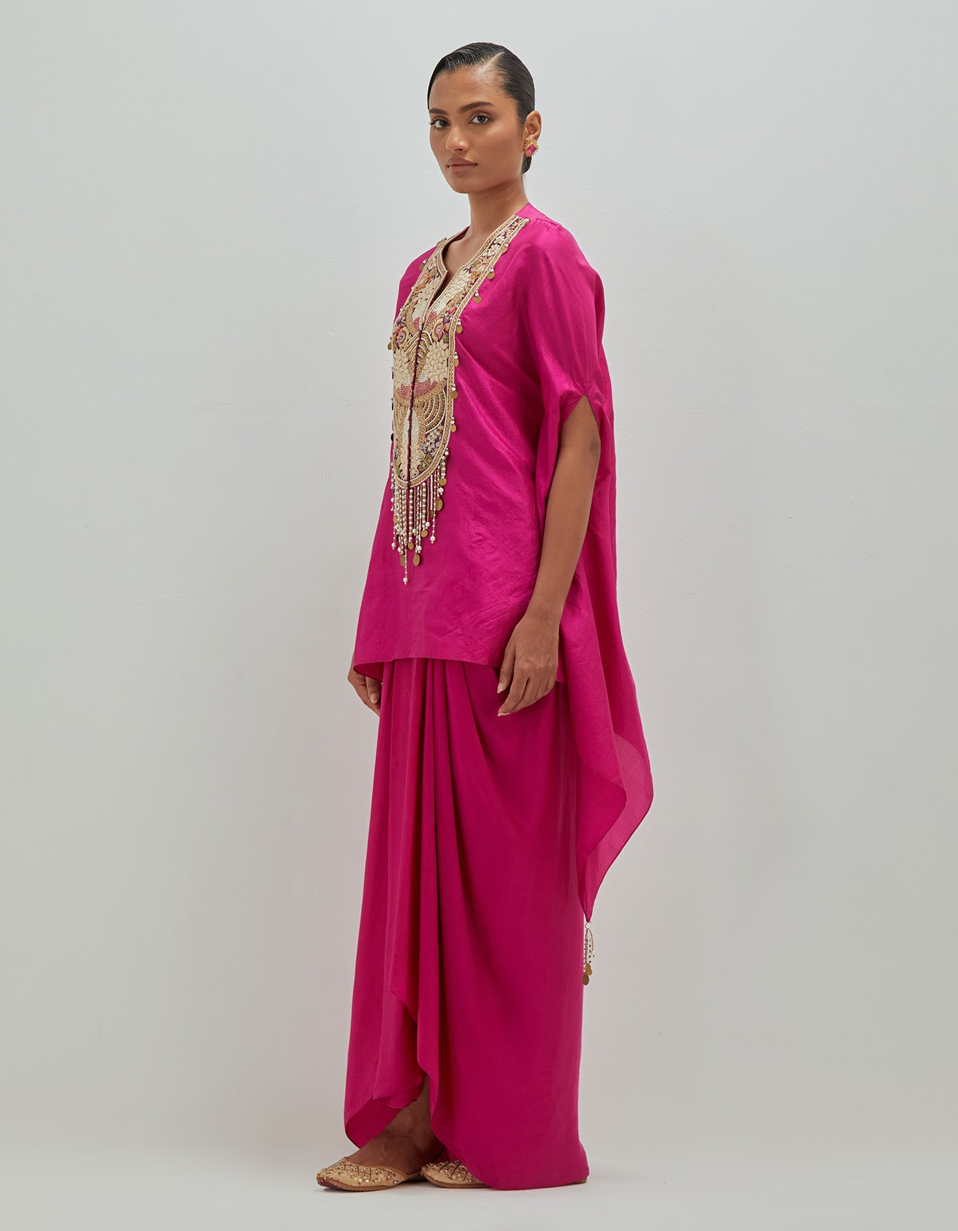 Festive  Pret Brocade  Asymetrical Kurta With Dhoti.