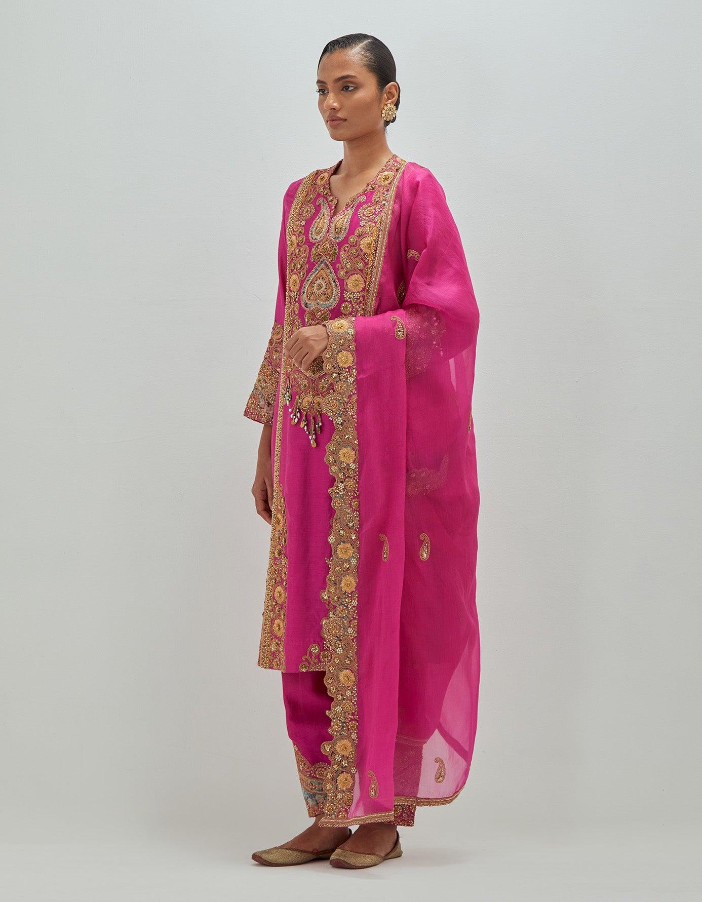Marodi A - line Kurta with Pants and dupatta