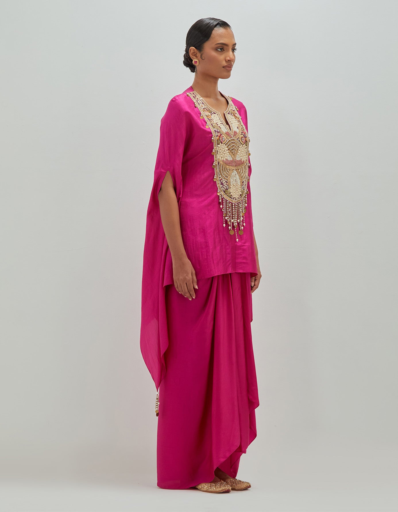 Festive  Pret Brocade  Asymetrical Kurta With Dhoti.