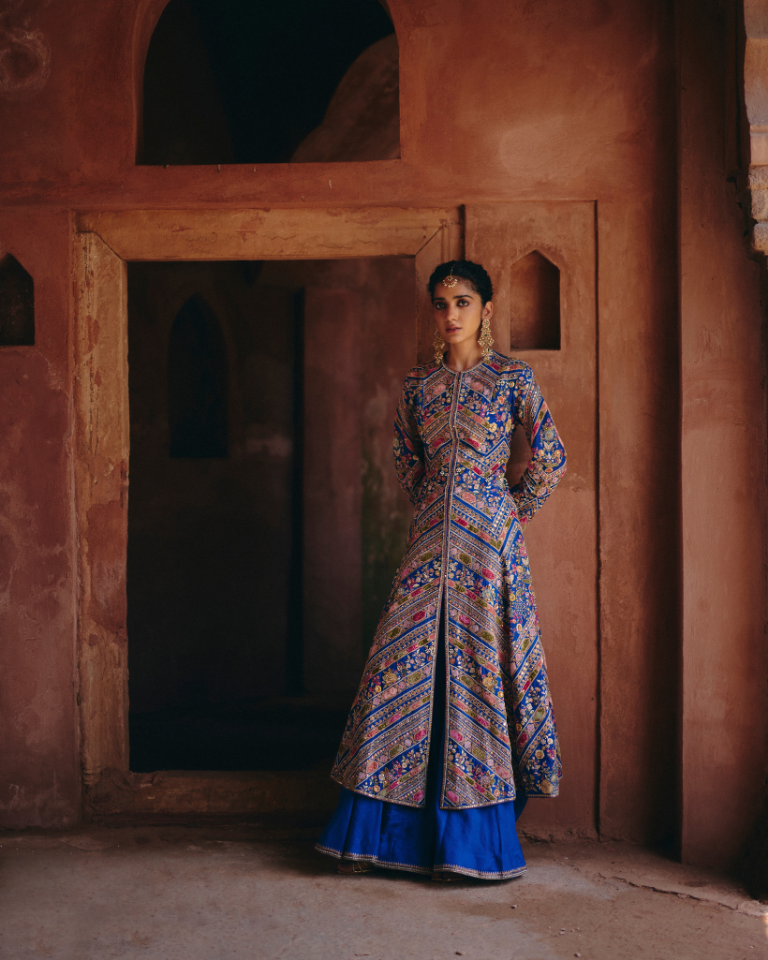 Velvet Patchwork Aari Jacket Set