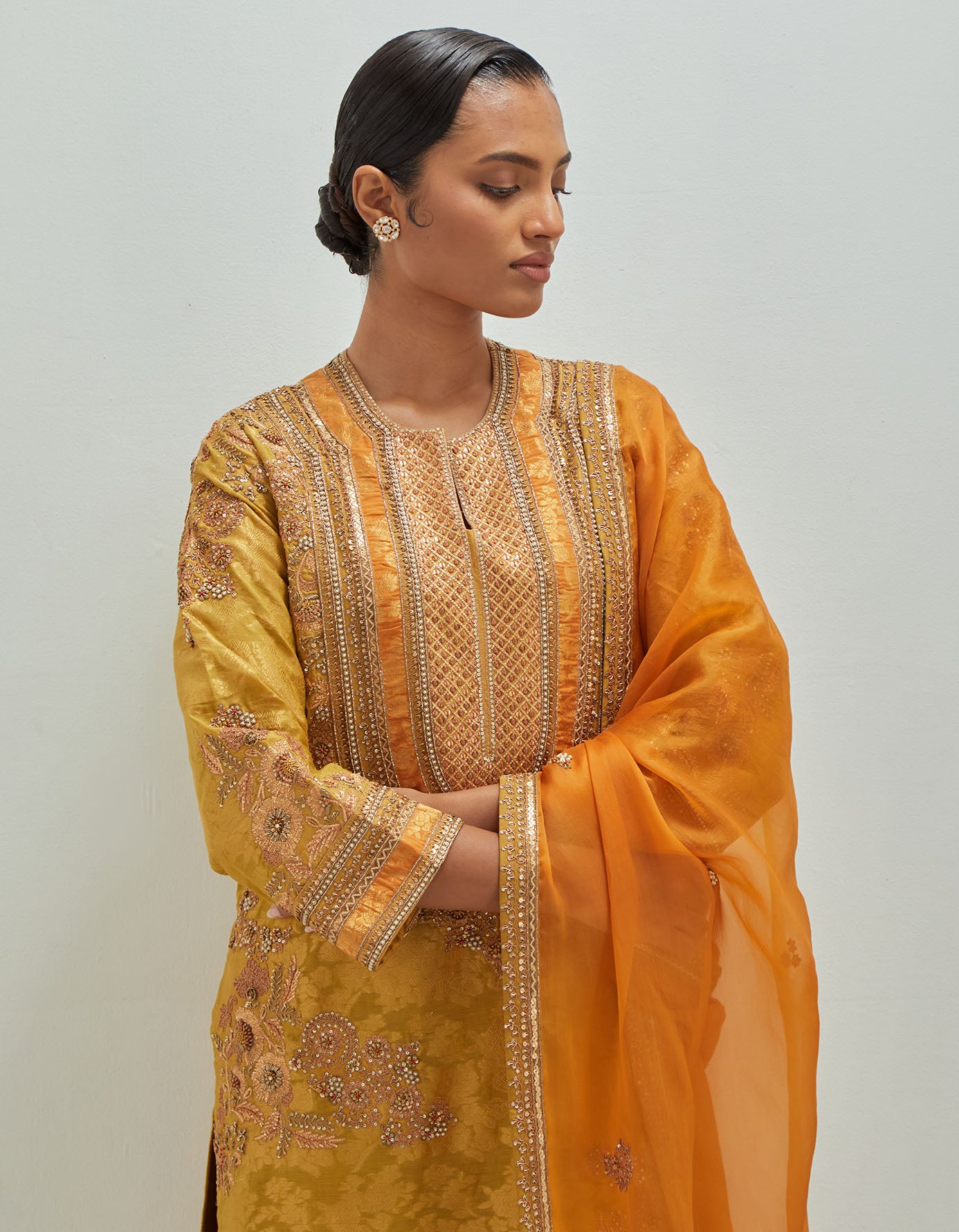 A- Line Brocade kurta set