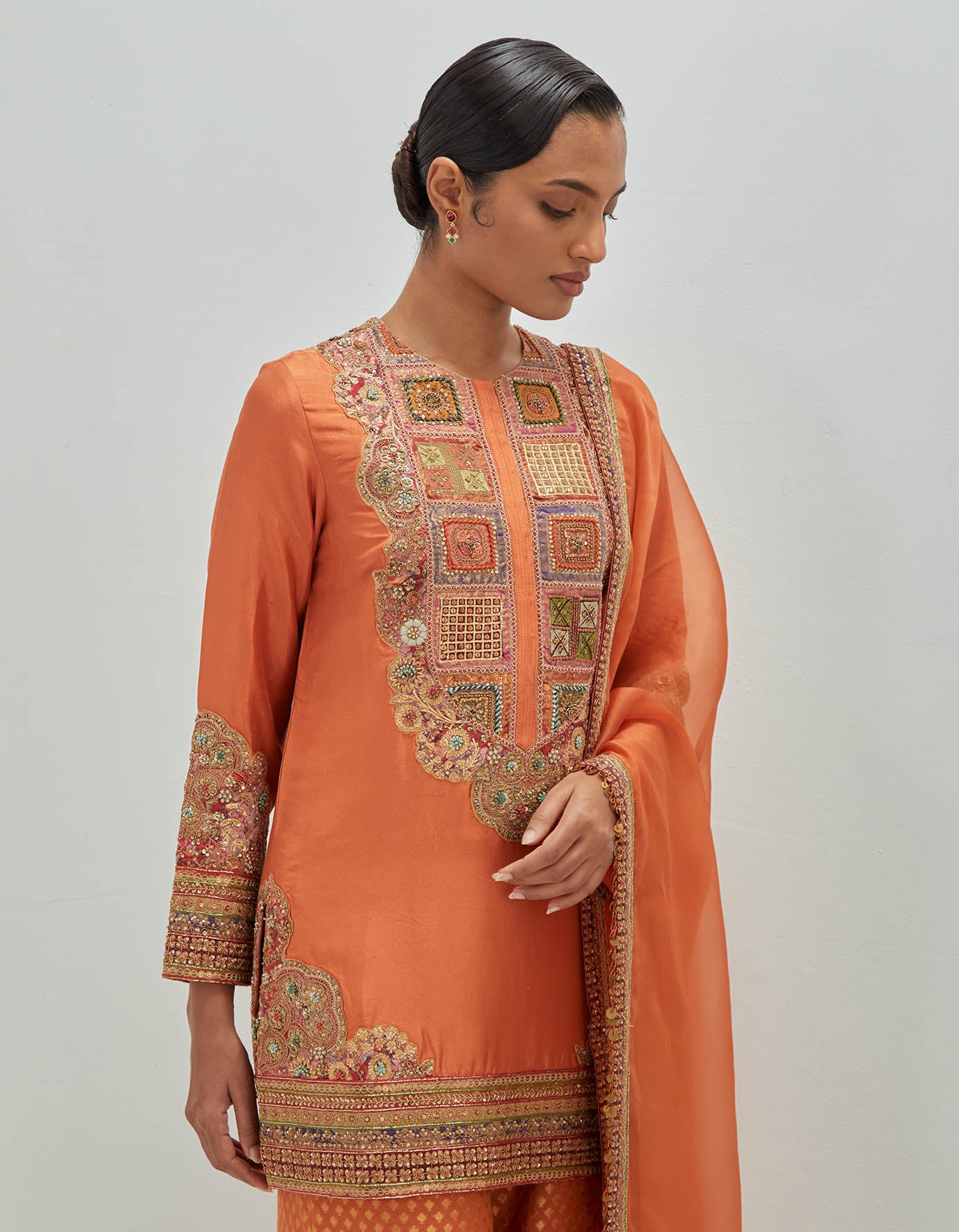 Short Kurta with Brocade Sharara Dupatta