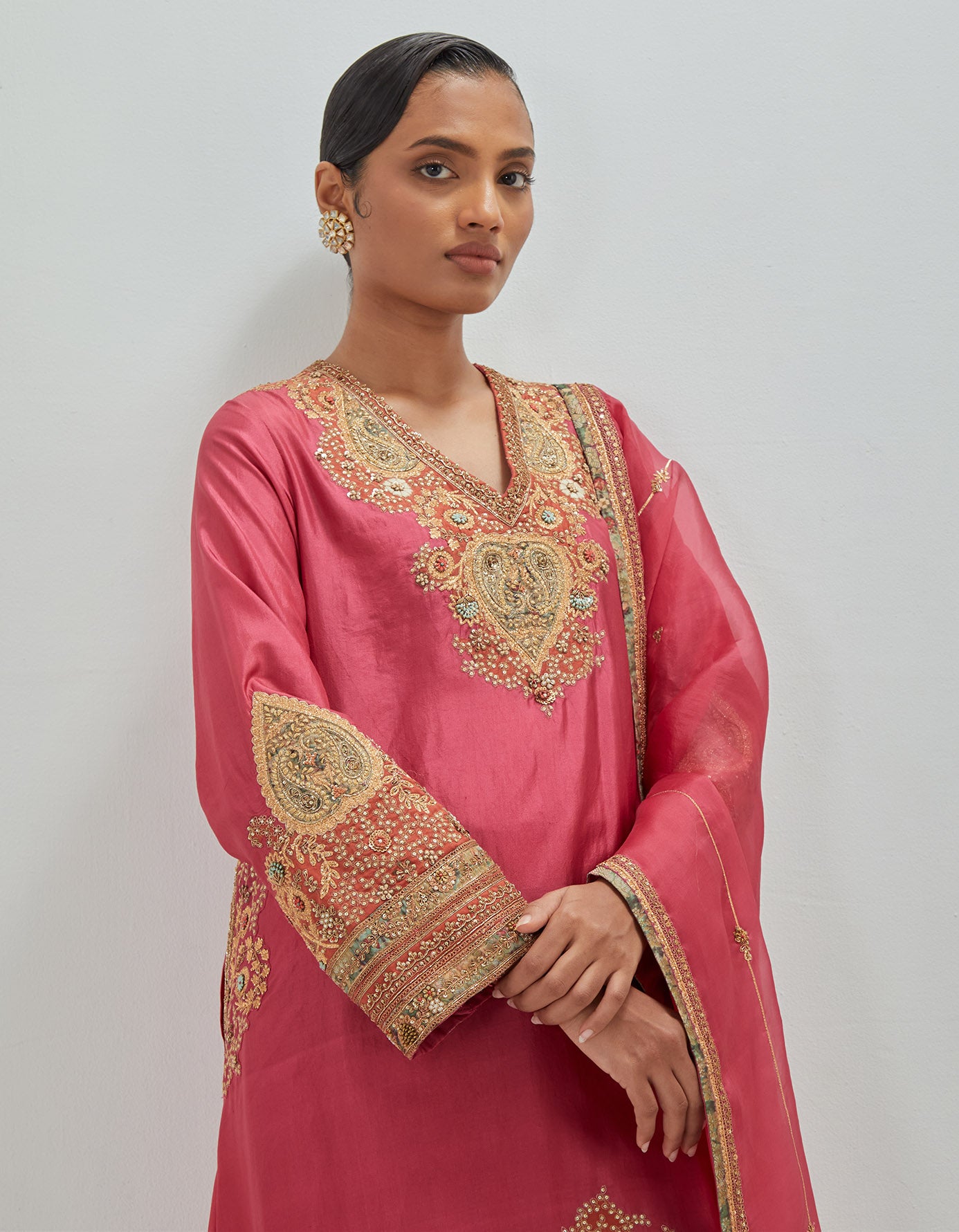 Asymmetrical Kurta With salwar and dupatta