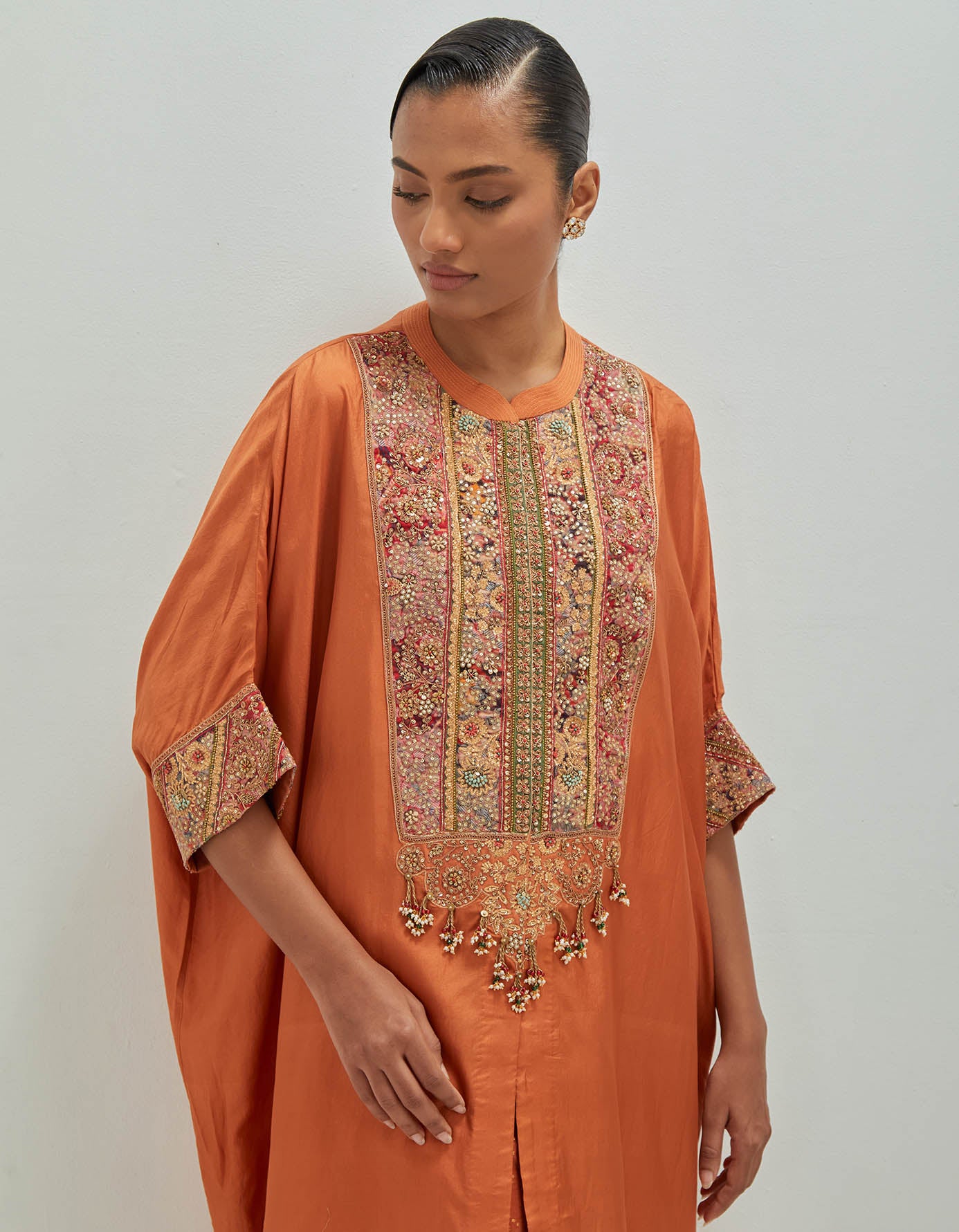 Kaftan Kurta With Brocade Pants