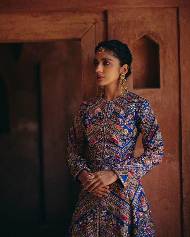 Velvet Patchwork Aari Jacket Set