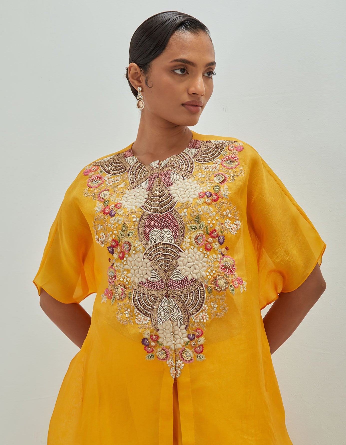 White Moti Shirt with Harrem Pants