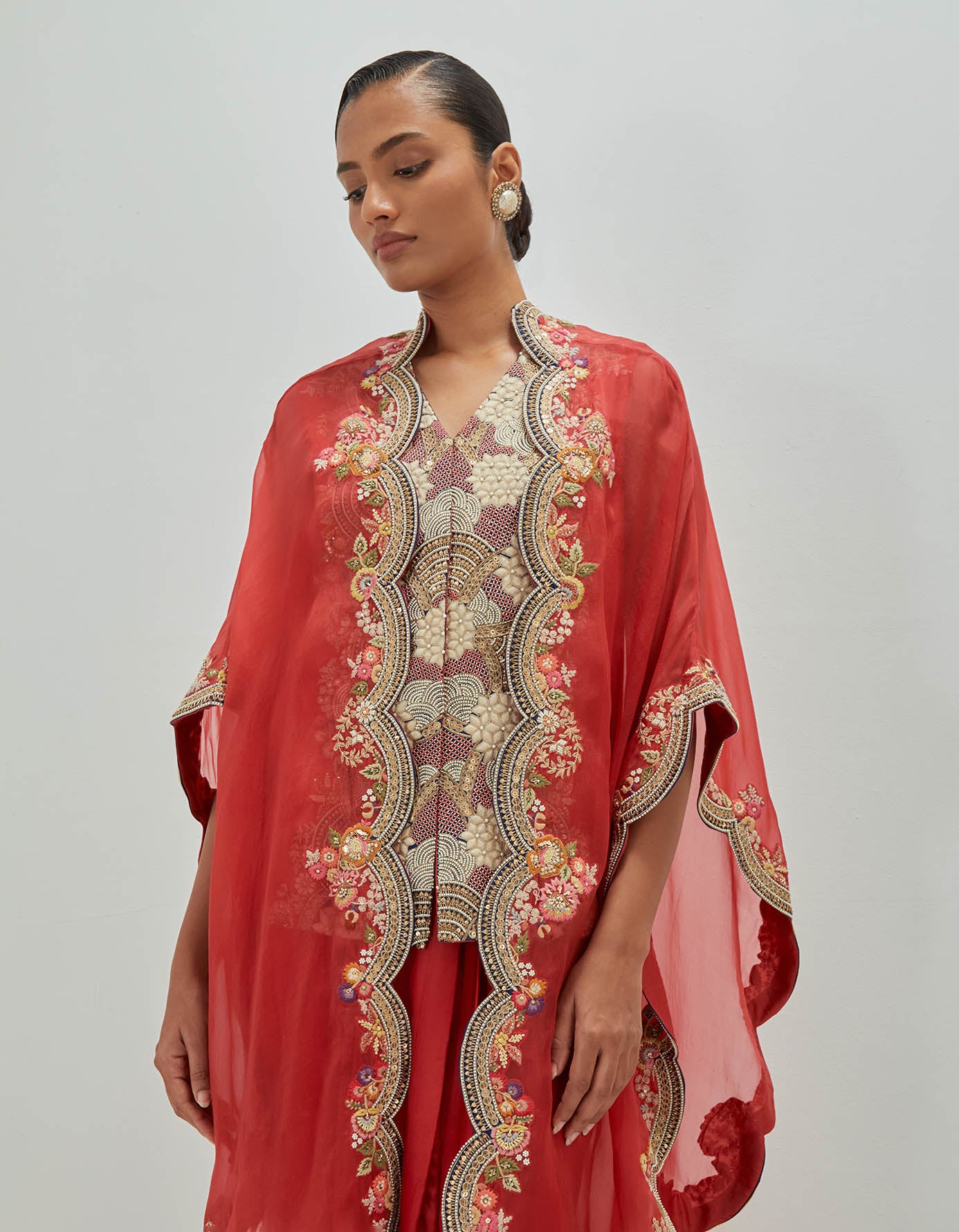 White Moti Short Jacket cape