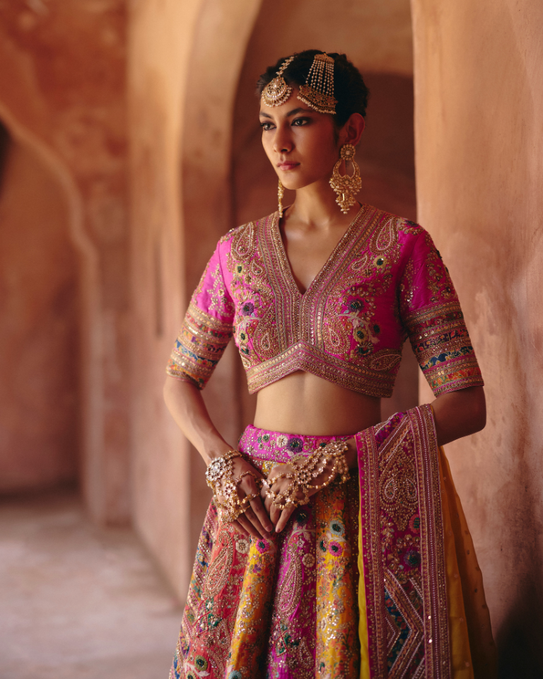 Gulrez Multi-Coloured Lehenga With Dupatta