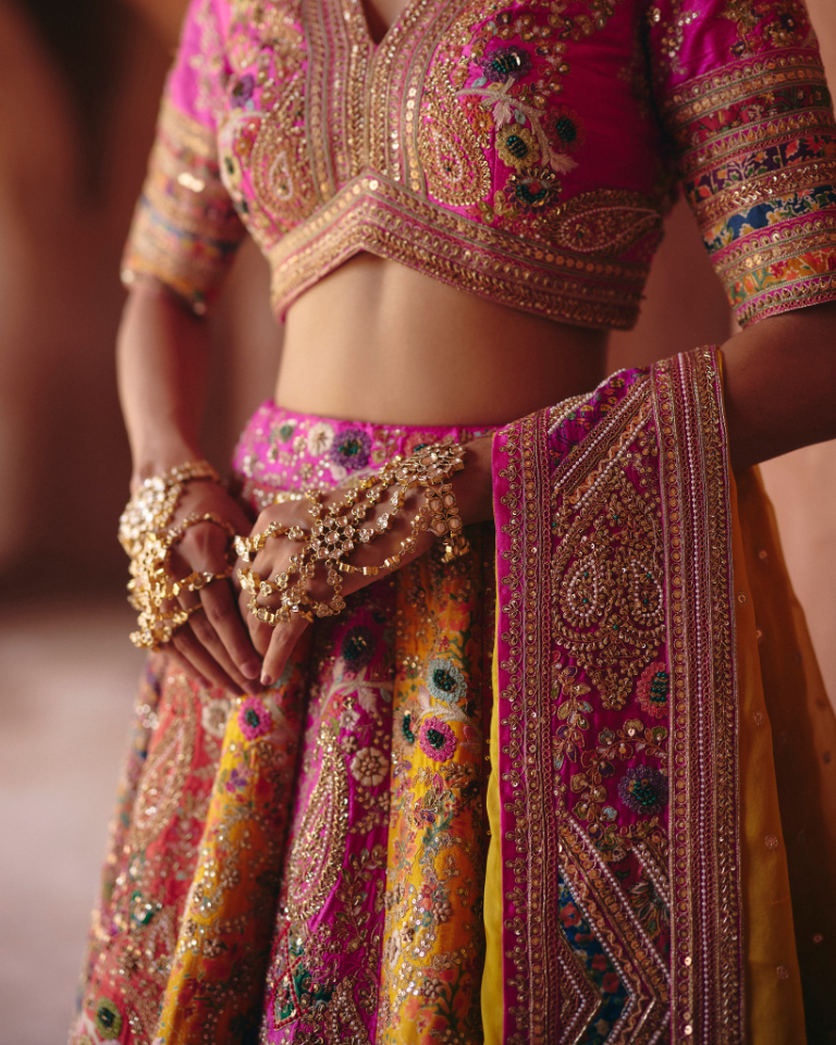Gulrez Multi-Coloured Lehenga With Dupatta