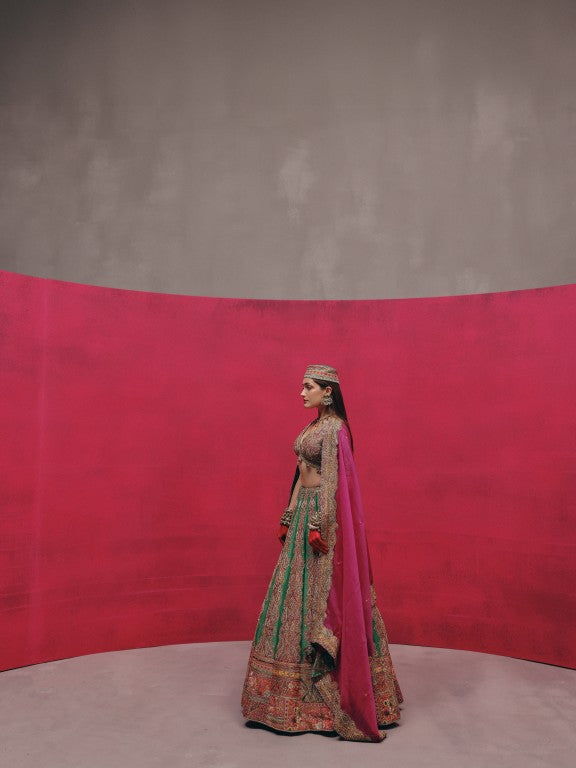 Patchwork Border kali lehenga set