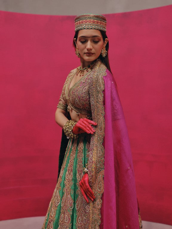 Patchwork Border kali lehenga set