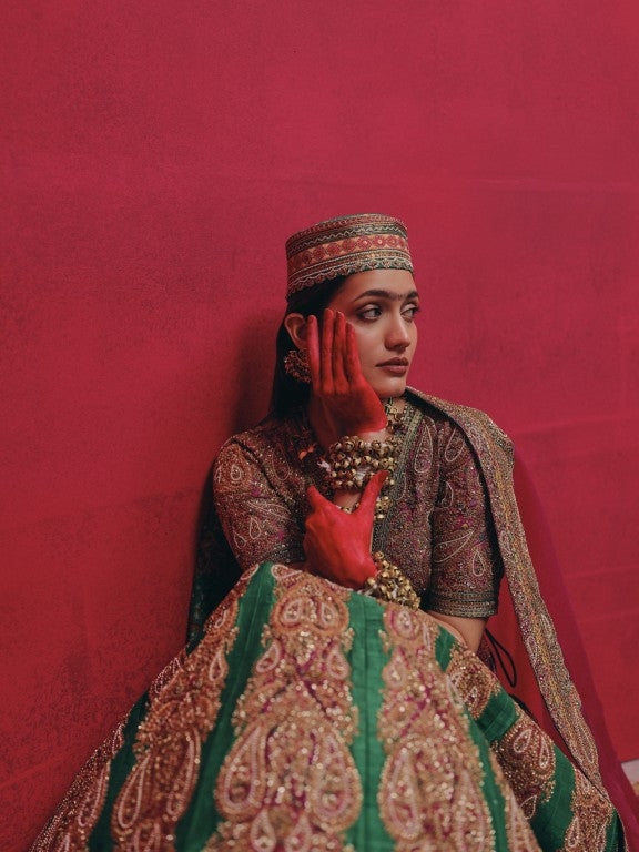 Patchwork Border kali lehenga set