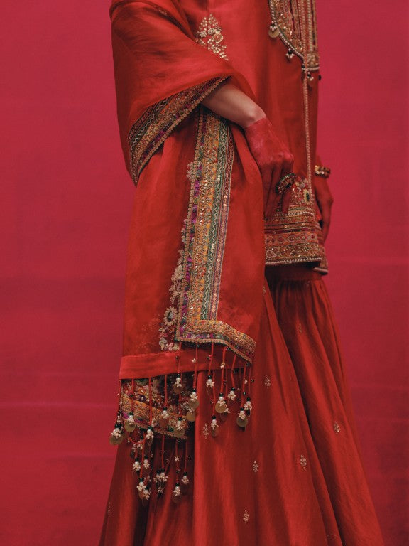 Kitch emb. Short kurta Sharara