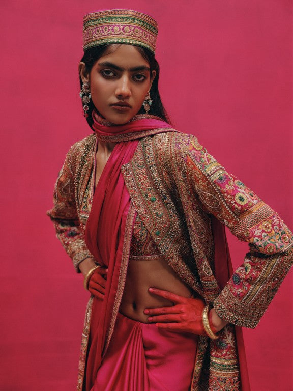 Heavy Multi Patch Jacket with Sari
