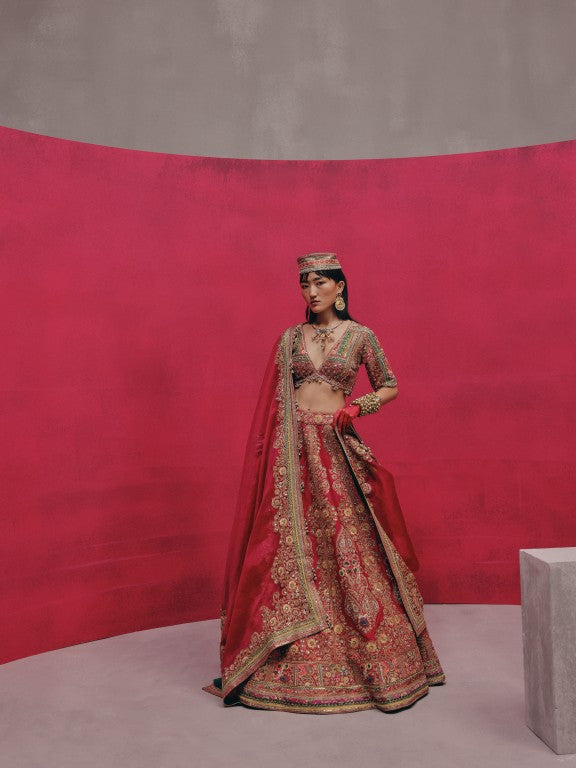 Marodi with Patchwork blouse lehenga