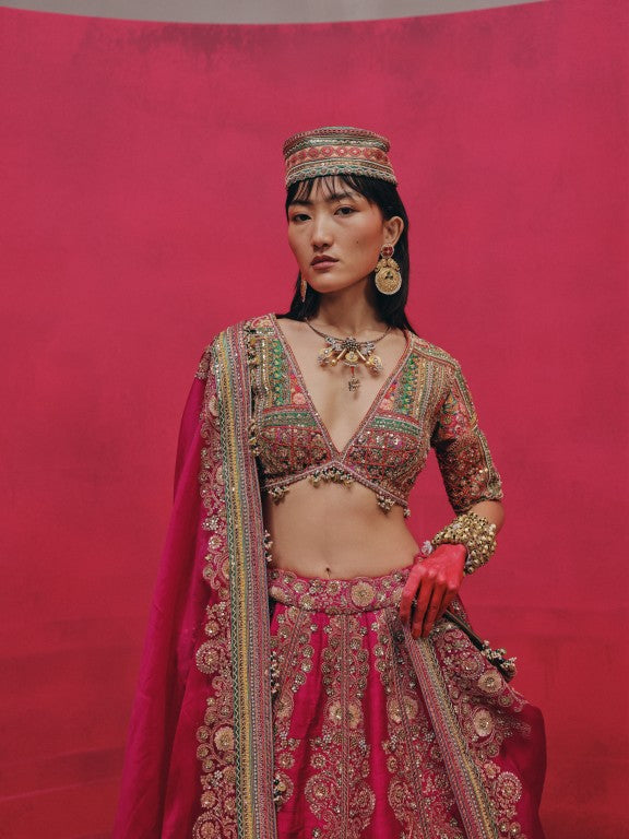 Marodi with Patchwork blouse lehenga