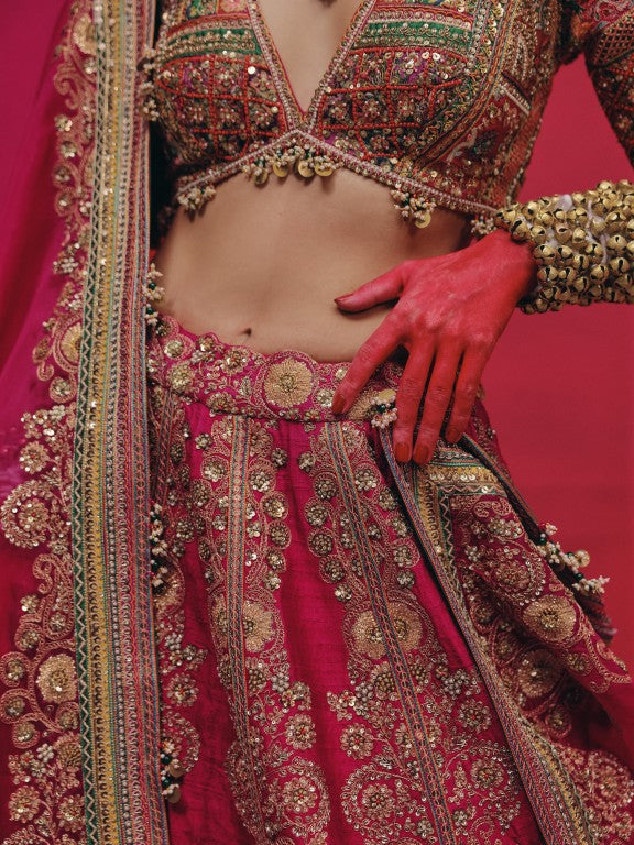 Marodi with Patchwork blouse lehenga