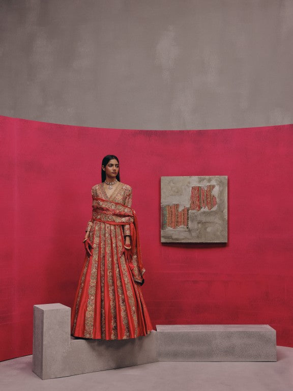 Gota stripe Kalidar with Dupatta