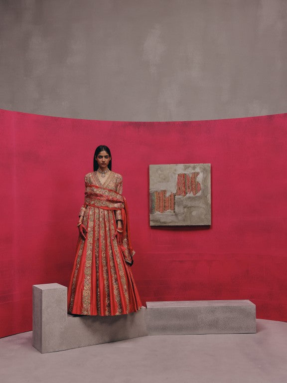 Gota stripe Kalidar with Dupatta