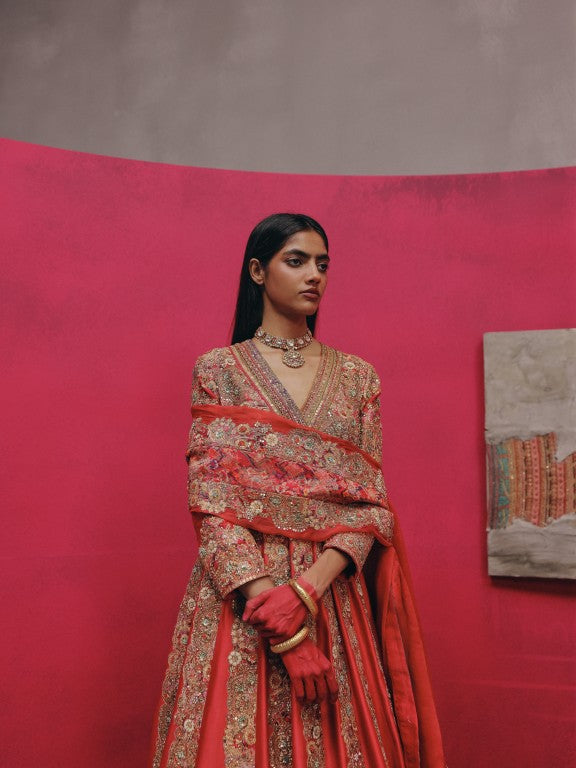Gota stripe Kalidar with Dupatta