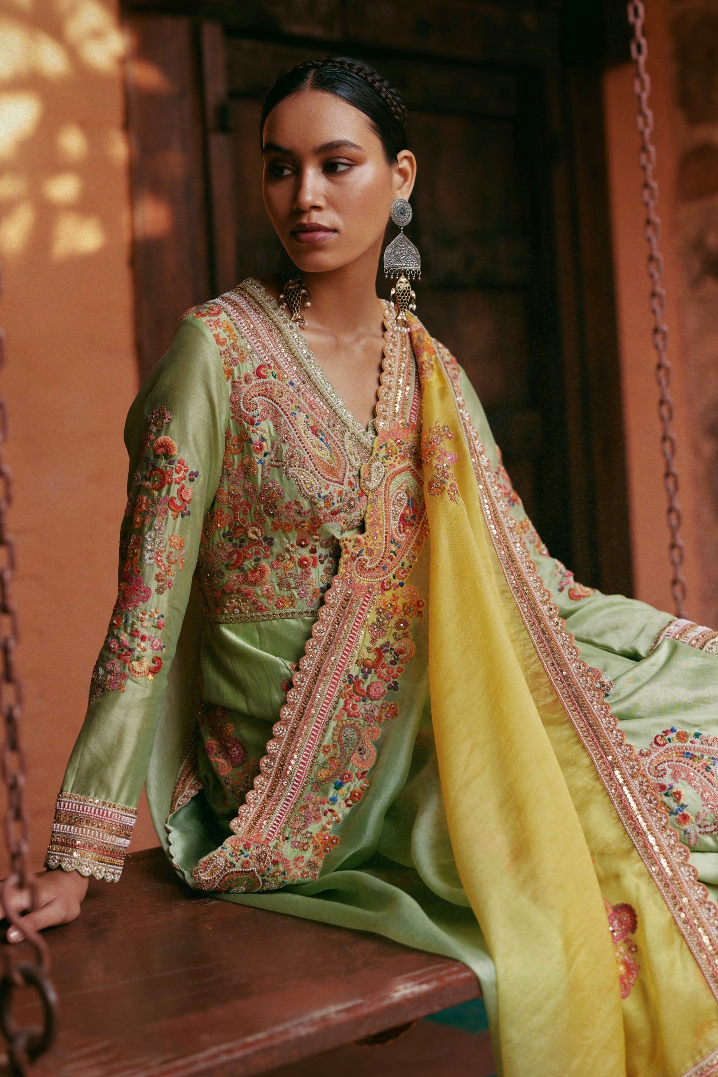 Heavy Kalidar With Ombre Dupatta