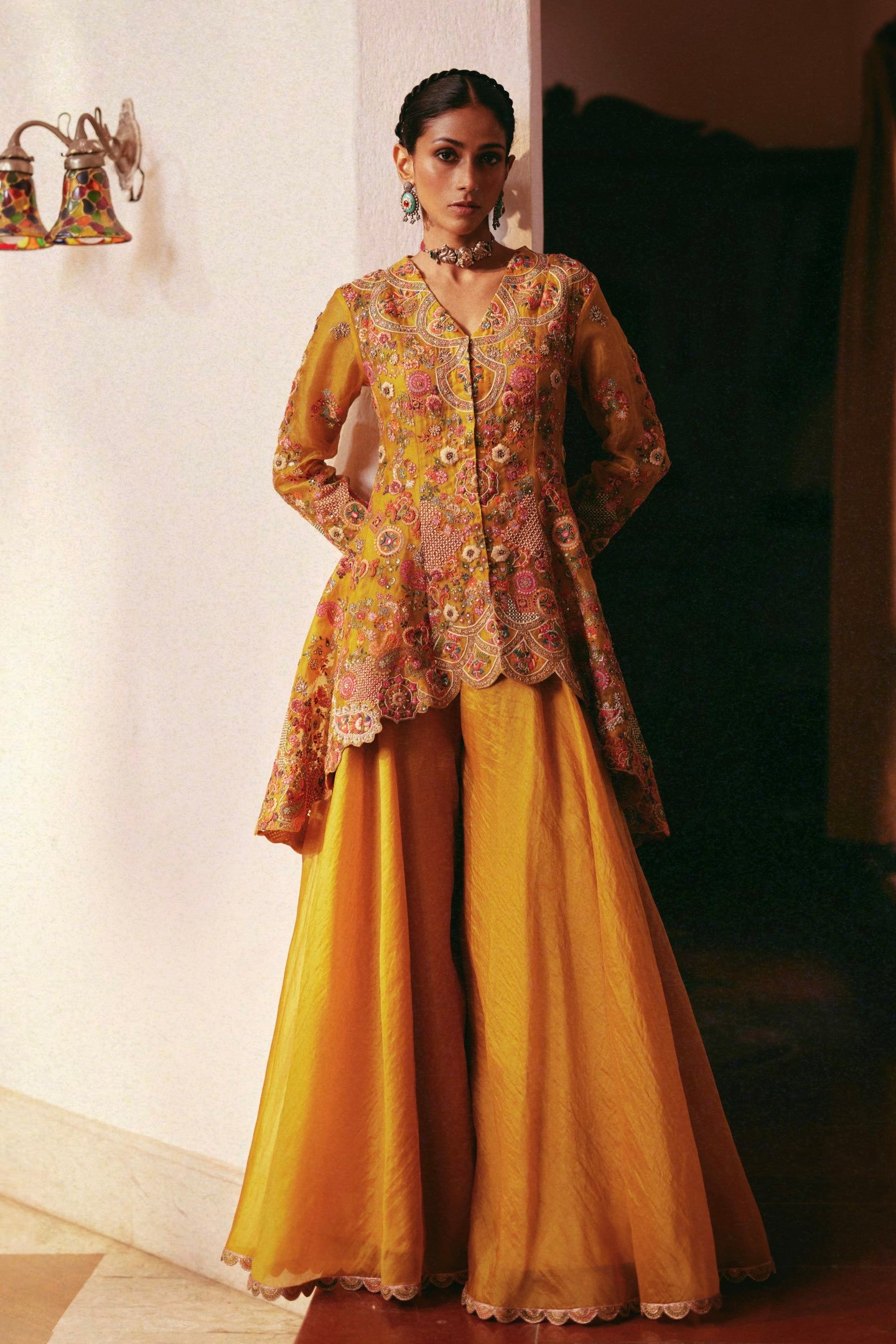 Asymmetric Paplum With Sharara