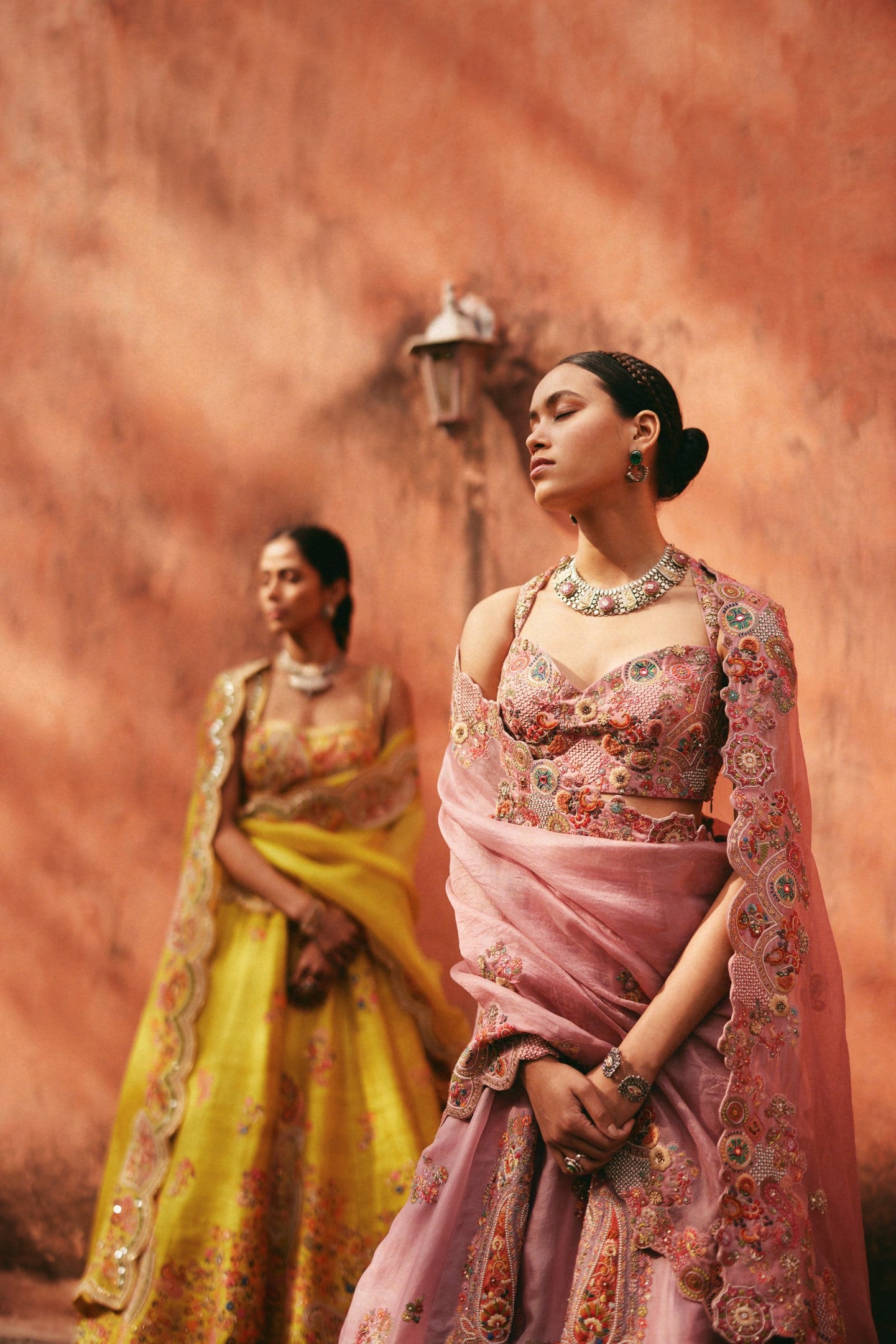 Organza Lehenga  with blouse and dupatta