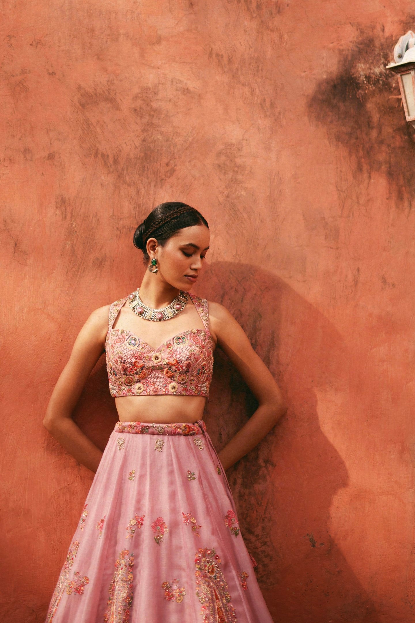 Organza Lehenga  with blouse and dupatta