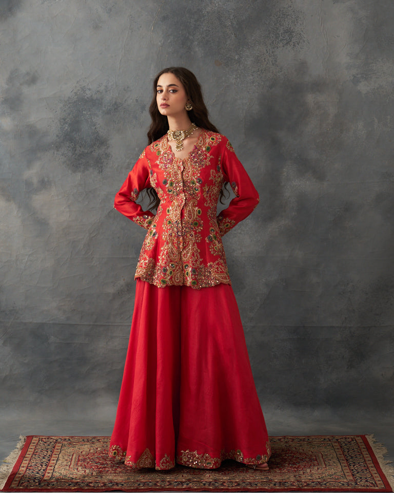 Gulrez Peplum Sharara Set