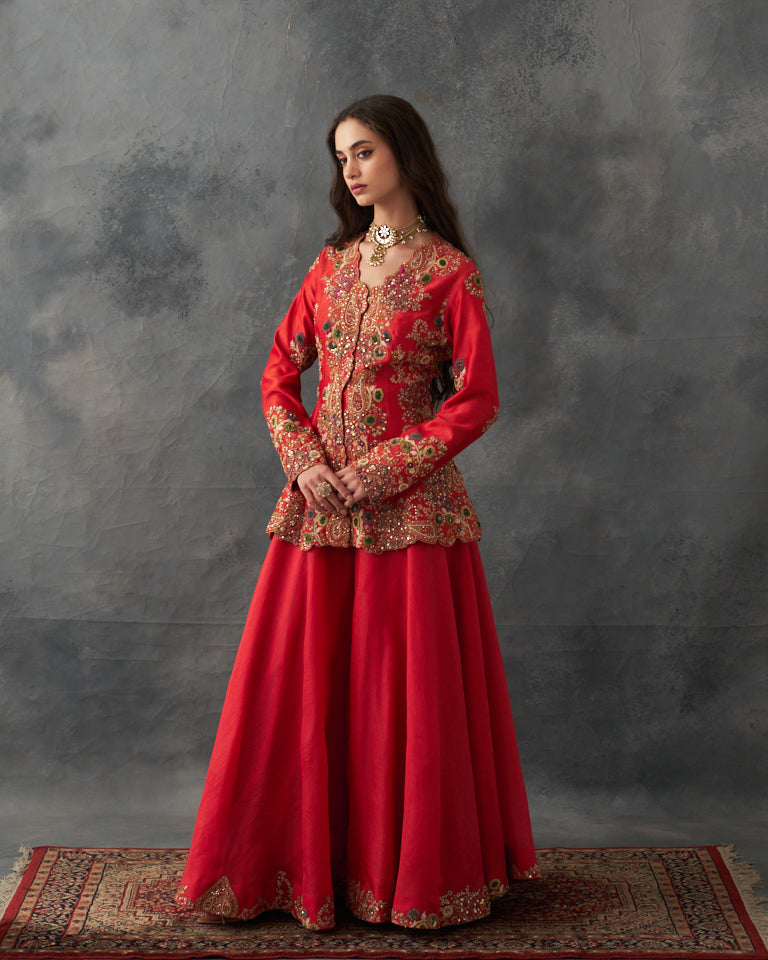 Gulrez Peplum Sharara Set