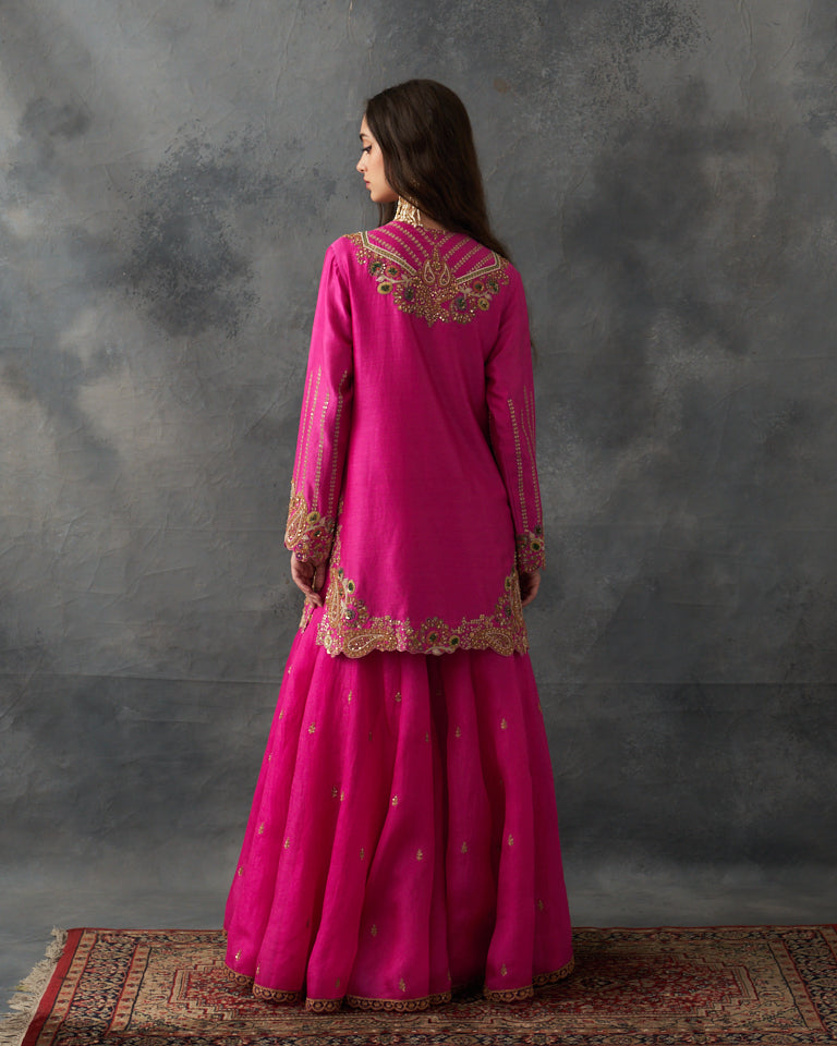 Gulrez Short Kurti With Sharara & Dupatta