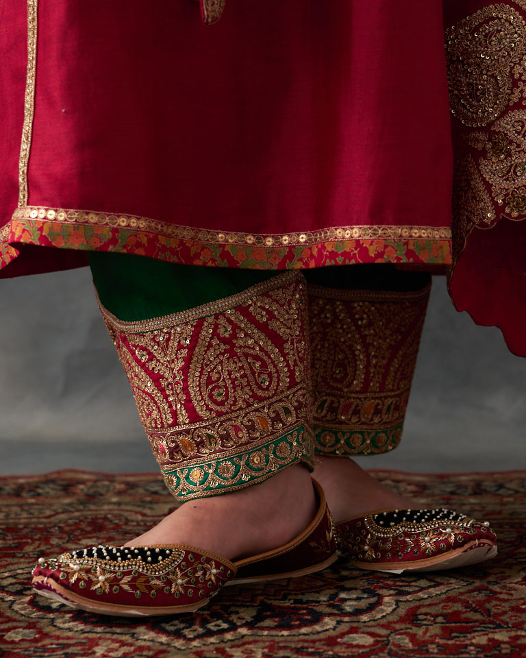 Gulrez Pakistani Kurta Set With Heavy Embroidered Bottom & Dupatta