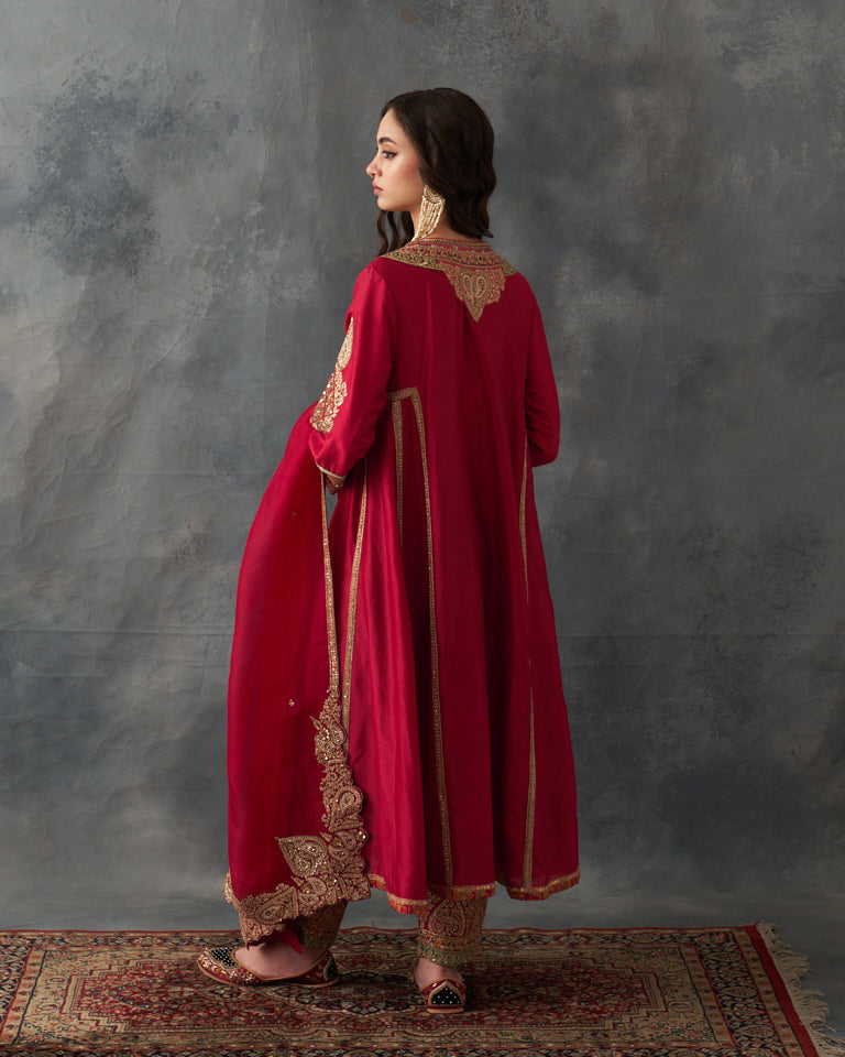 Gulrez Pakistani Kurta Set With Heavy Embroidered Bottom & Dupatta