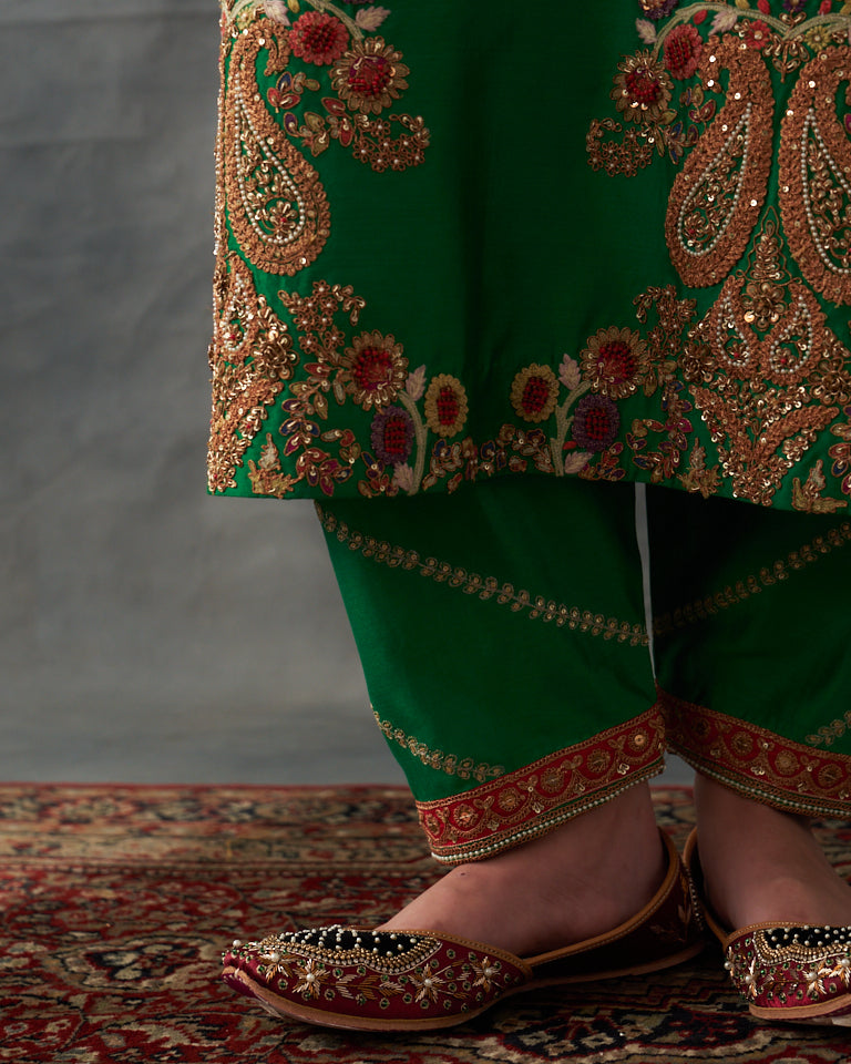 Gulrez A-Line Kurta Set With Pants & Dupatta