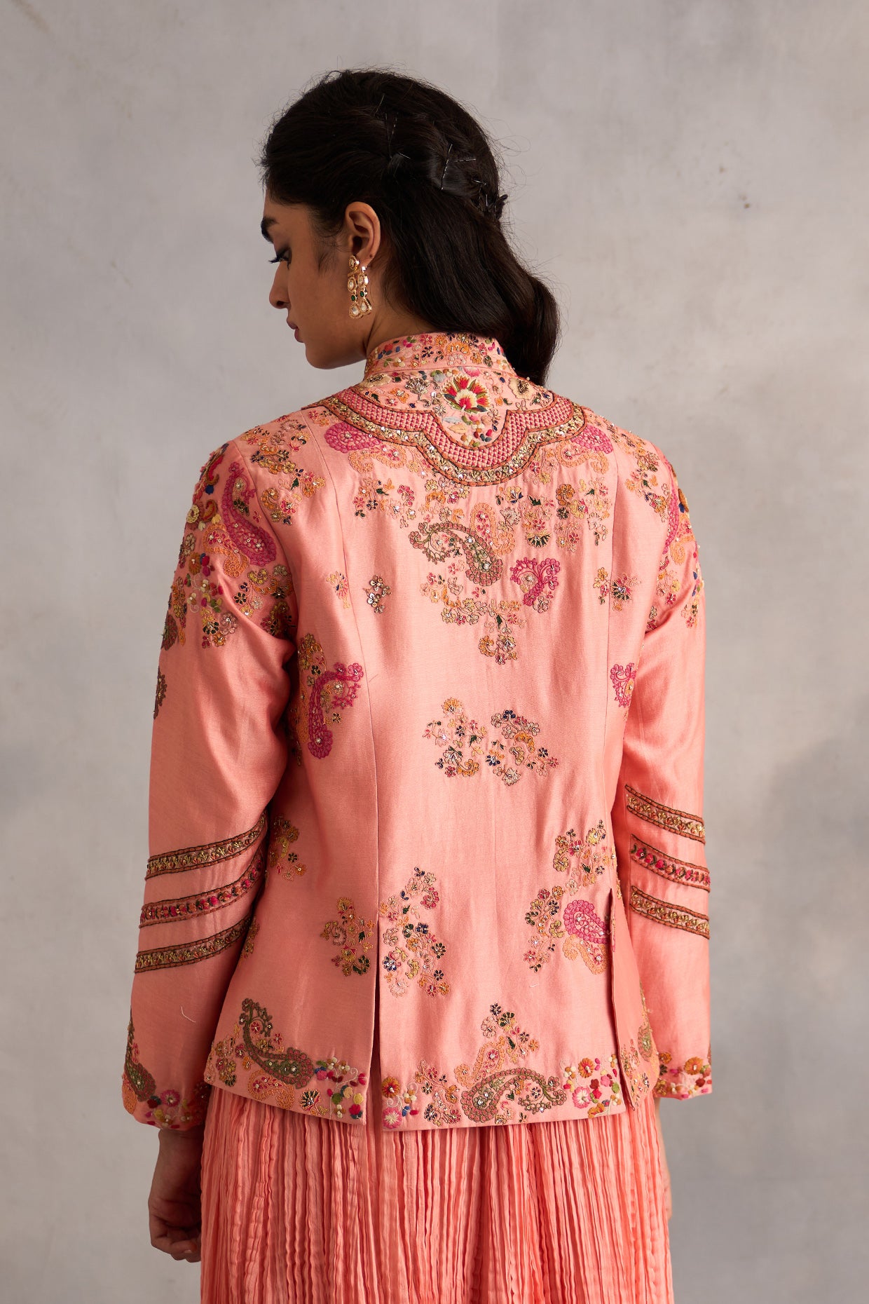 Short Jacket With Crushed Skirt