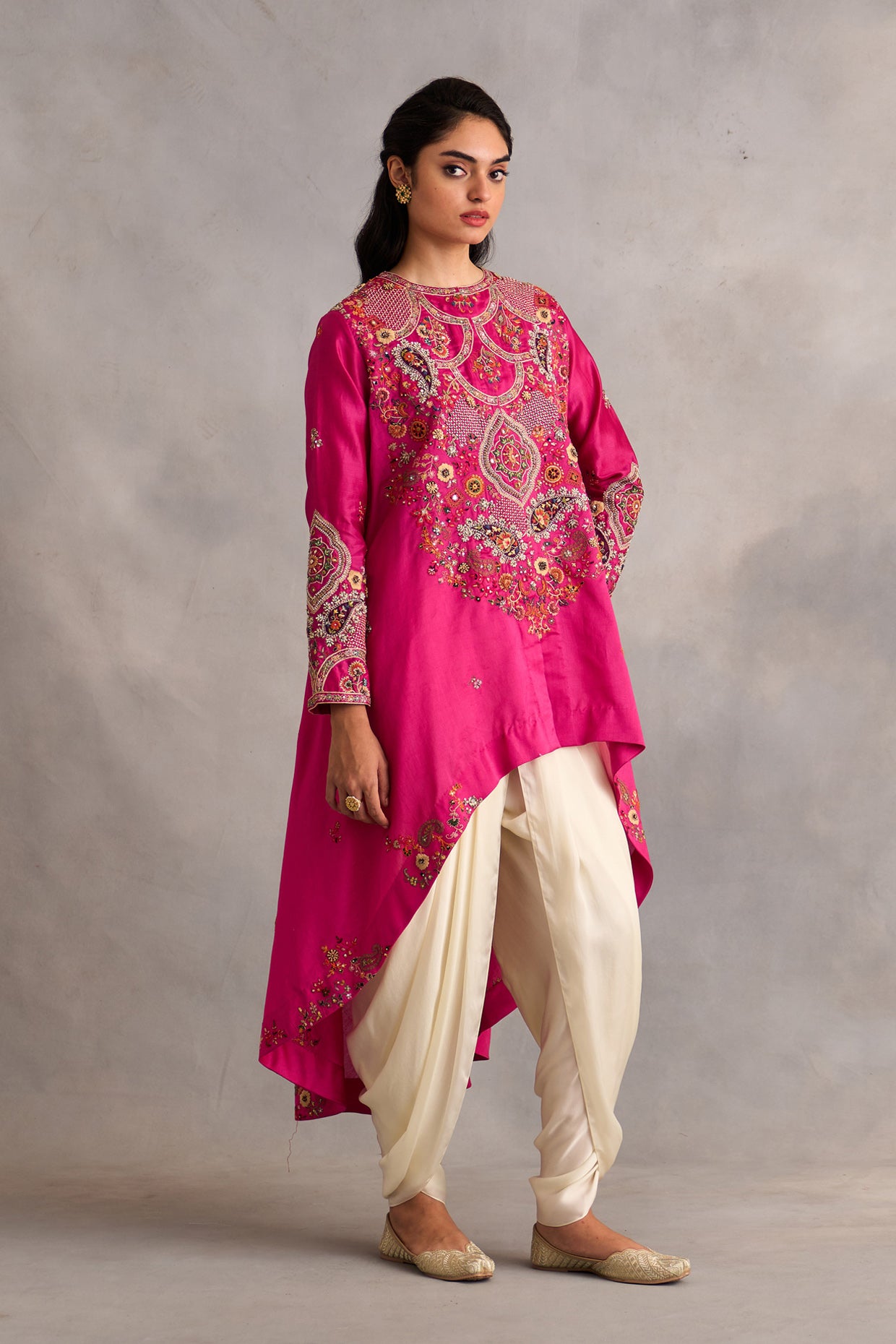 High Low Jacket  With Dhoti