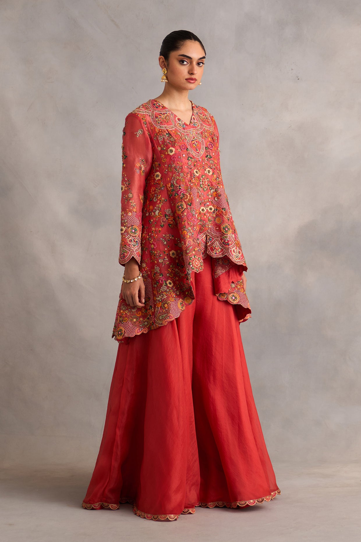 Asymetric Paplum With Sharara