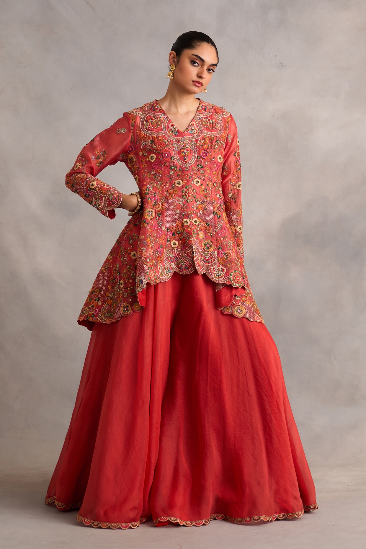 Asymetric Paplum With Sharara