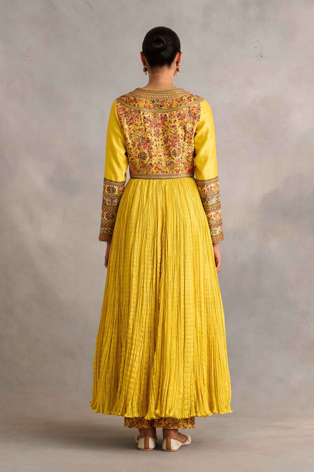 Crushed Asymmetrical Kalidar With Printed Pants