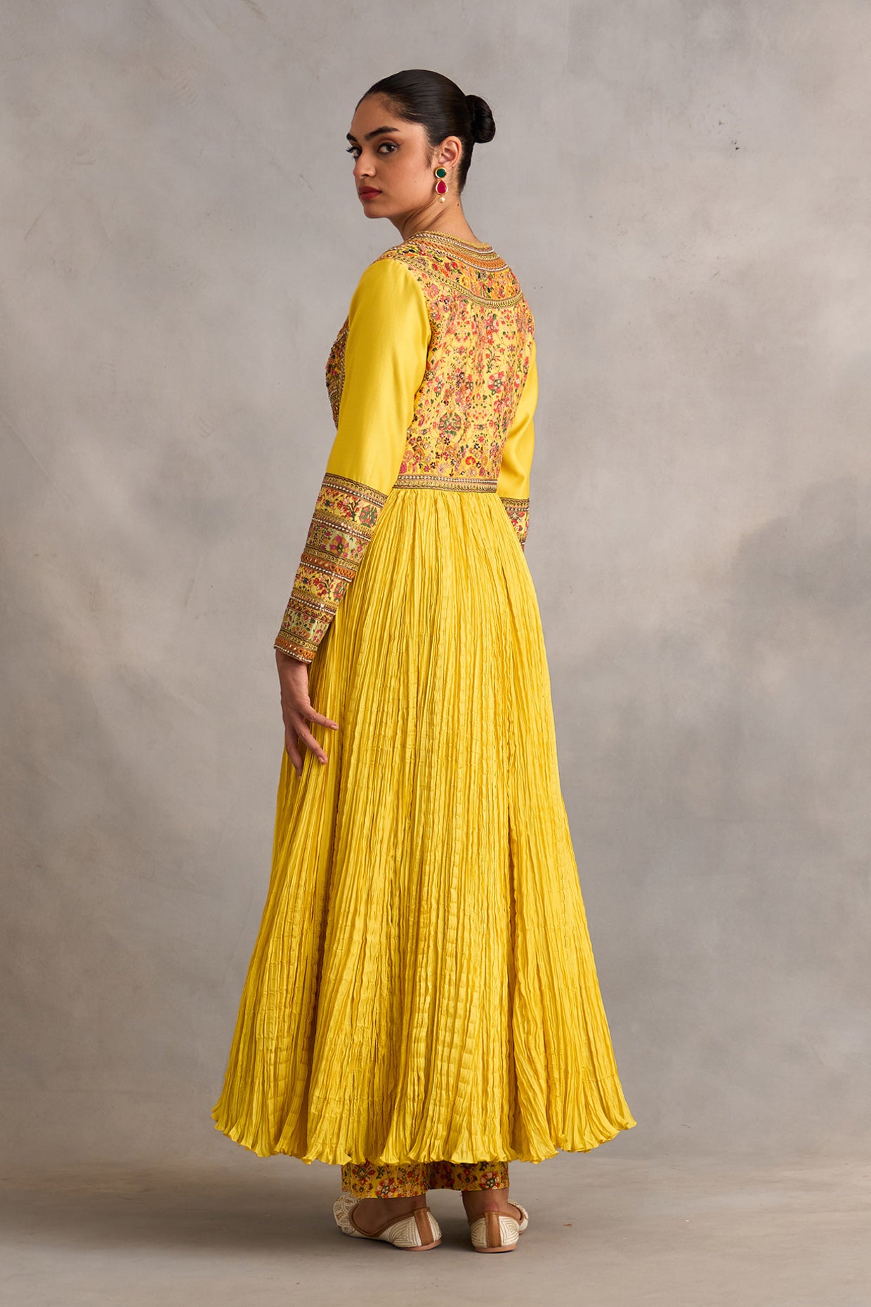 Crushed Asymmetrical Kalidar With Printed Pants