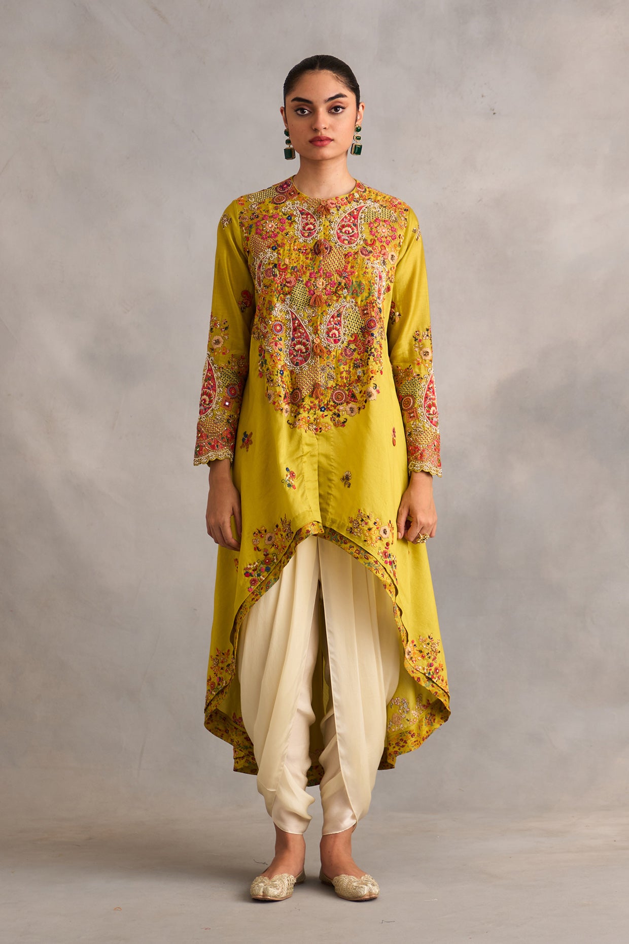 High Low Jacket  With Dhoti