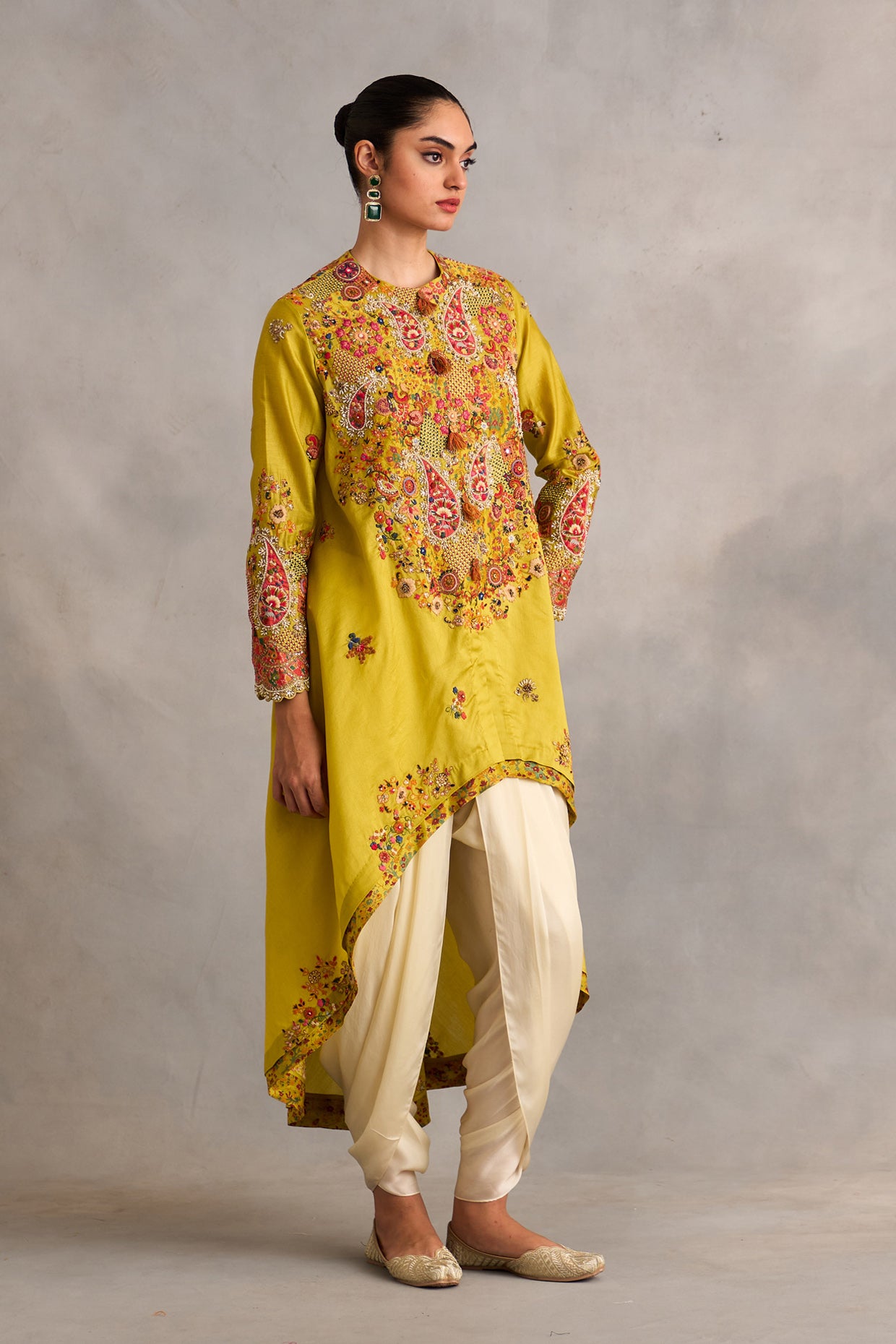High Low Jacket  With Dhoti