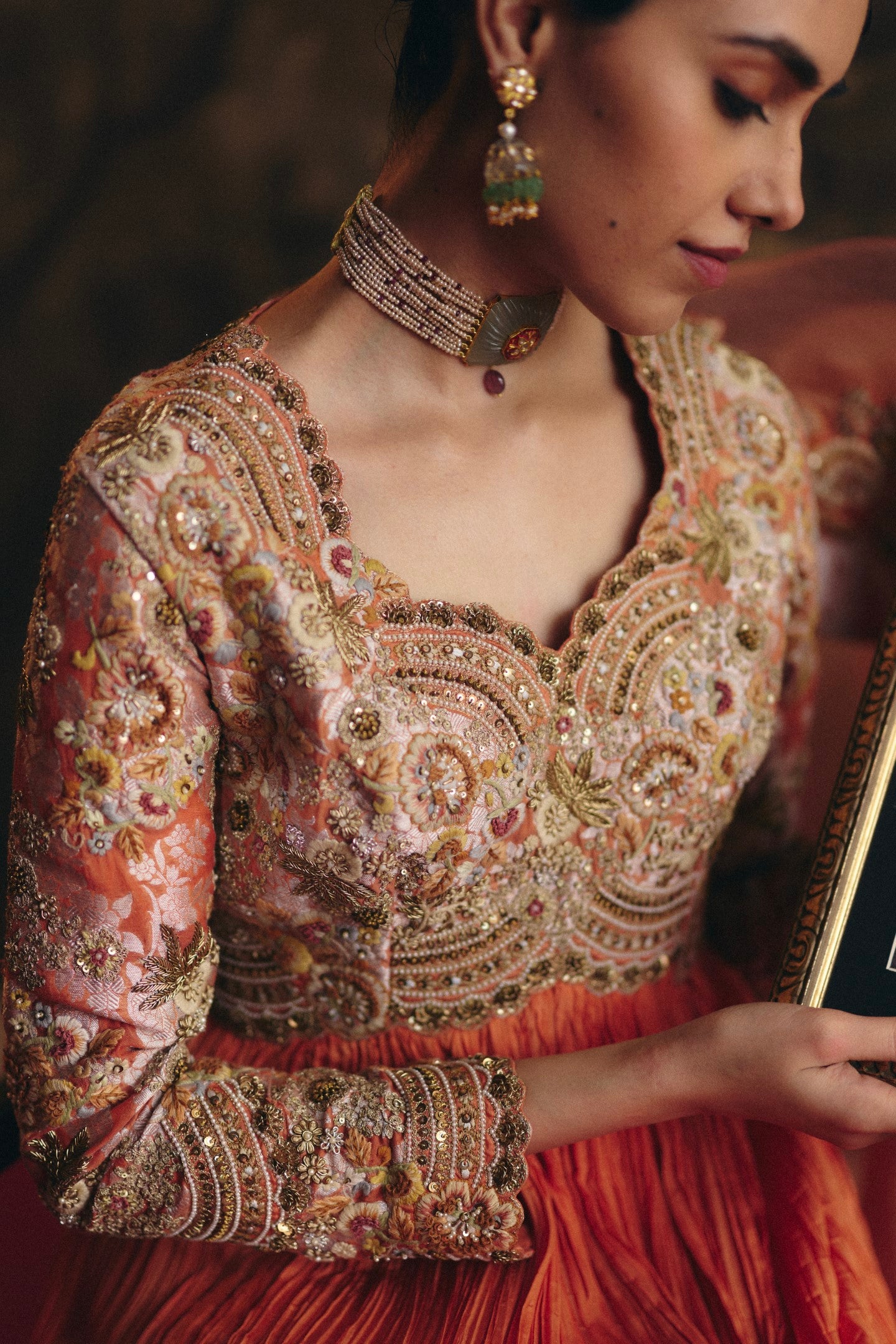 Crushed Kalidar with dupatta