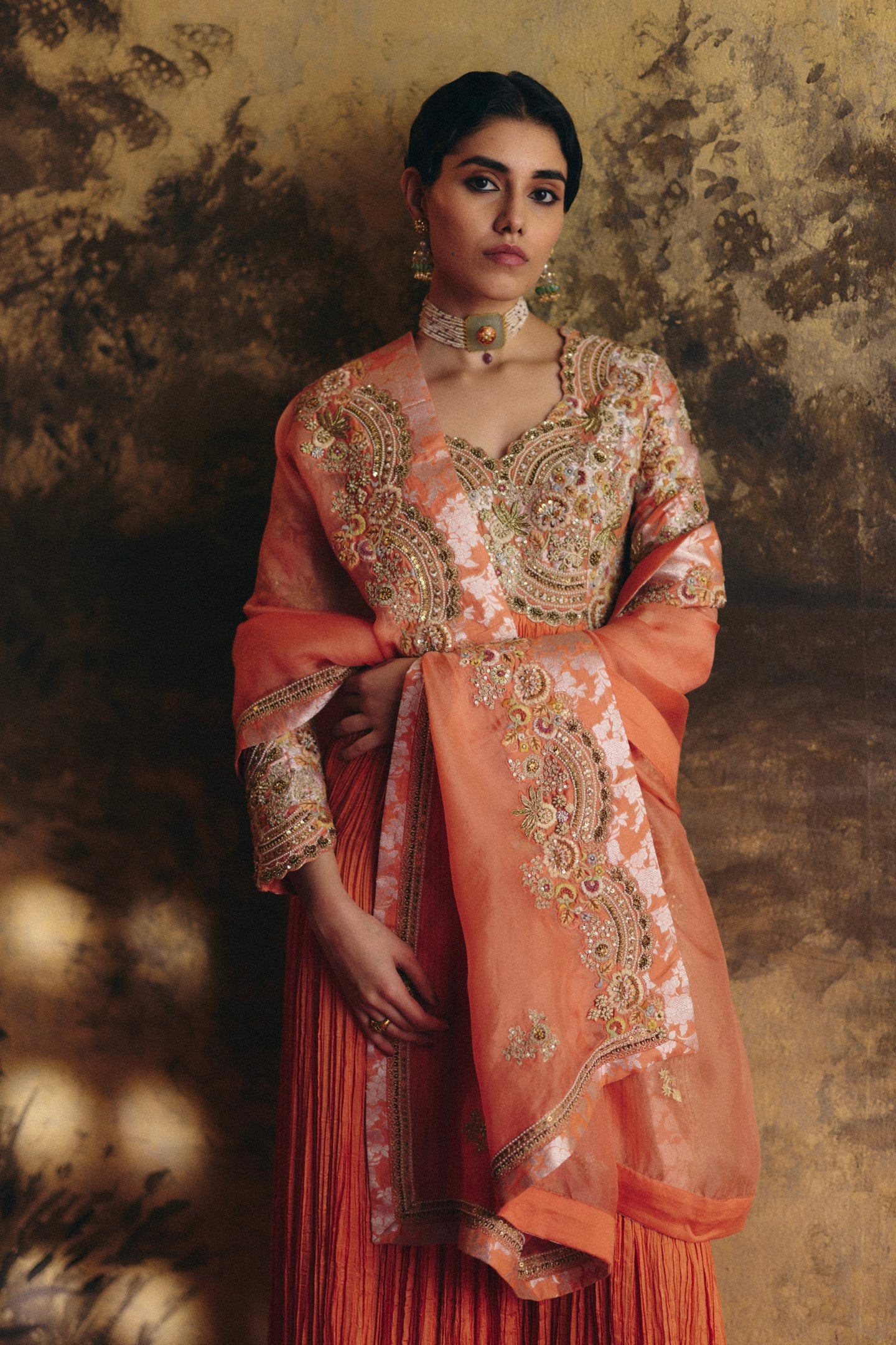 Crushed Kalidar with dupatta