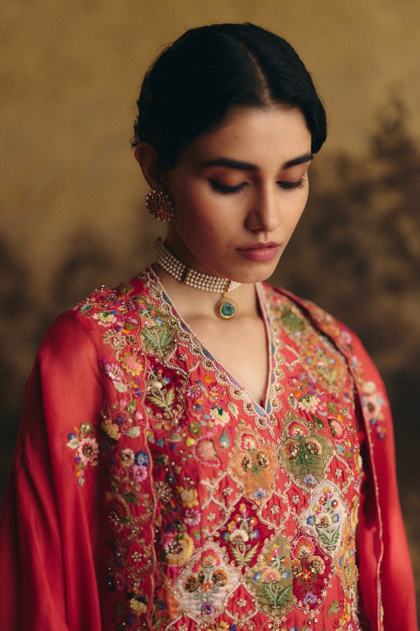 Short jacket with cape  and gusset sharara